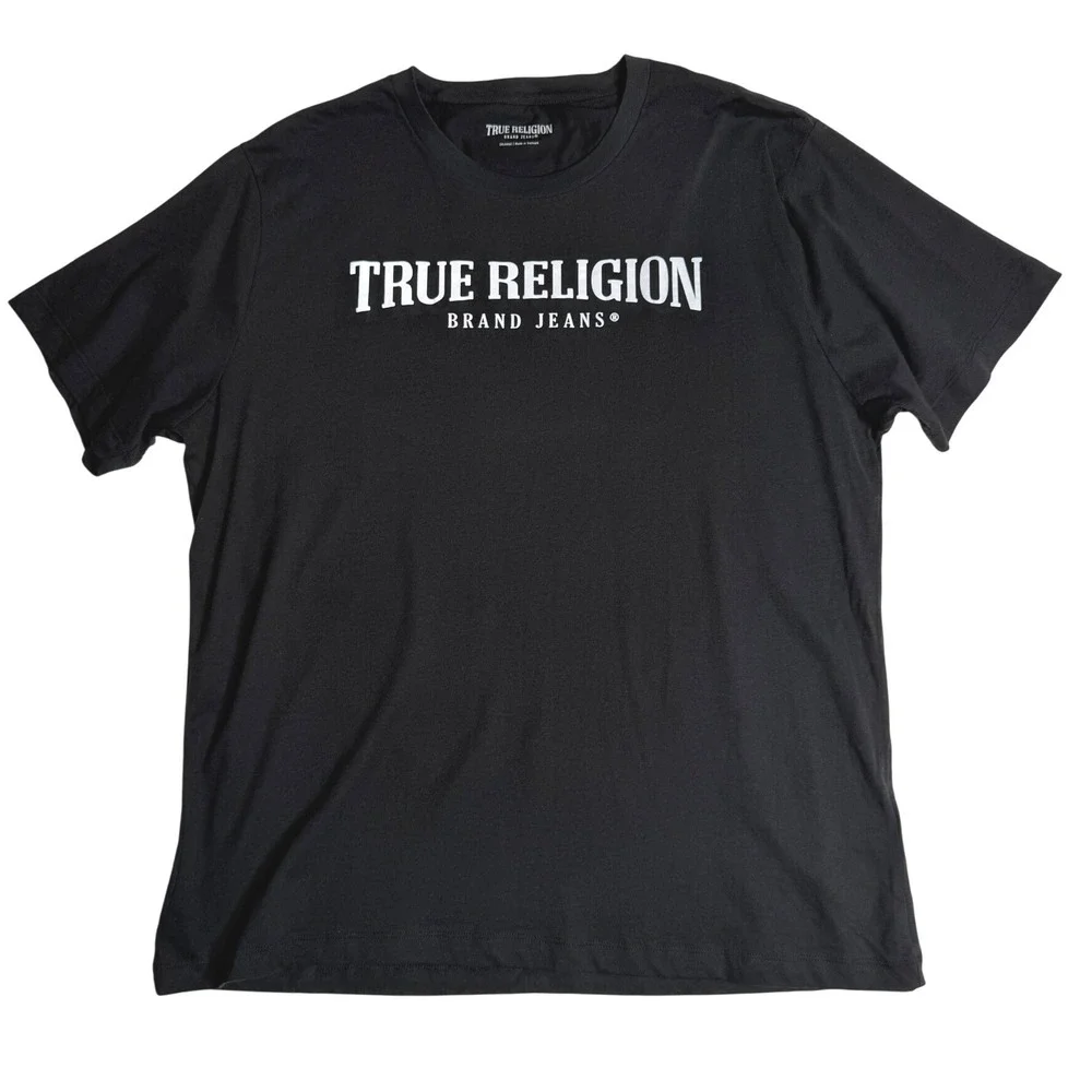 True Religion SS Arch Logo Graphic Tee Black Mens 3XL